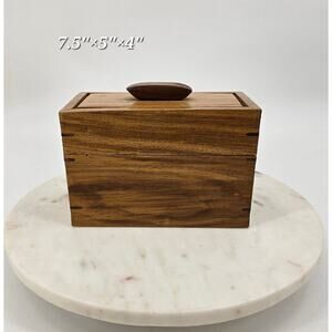 Handcrafted Wooden Recipe or Keepsake Box – Lid with Handle